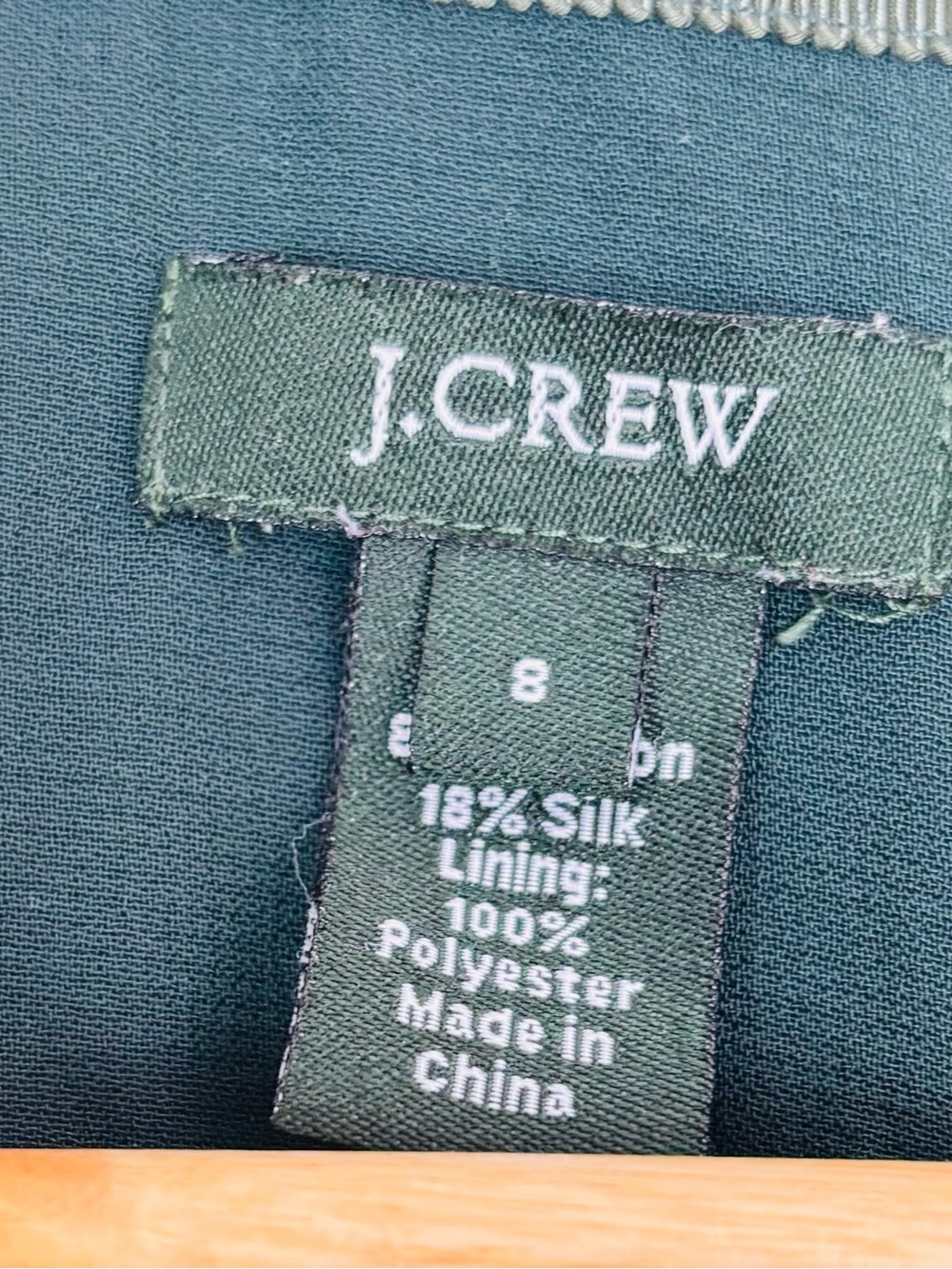 J. Crew silk blend velvet and chiffon dark green blazer. Size 8 - Picture 7 of 7